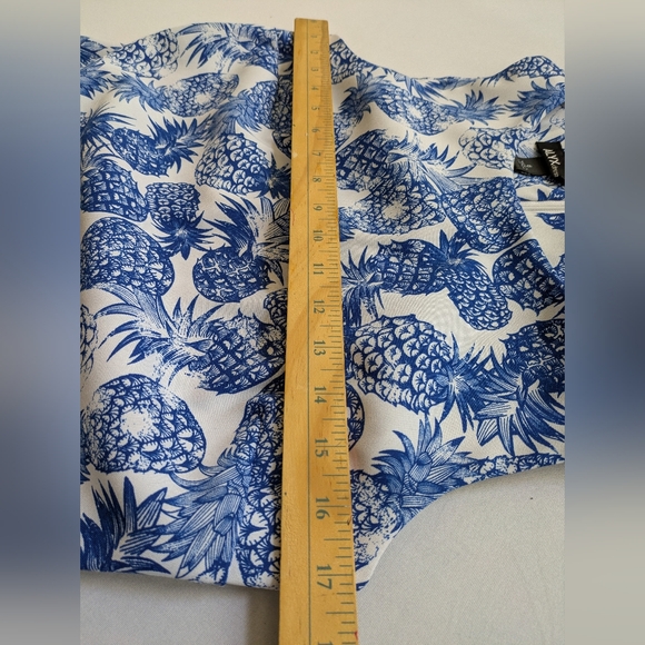 Alyx White Dress with Blue Pineapple Print. Size 6 - Picture 5 of 14